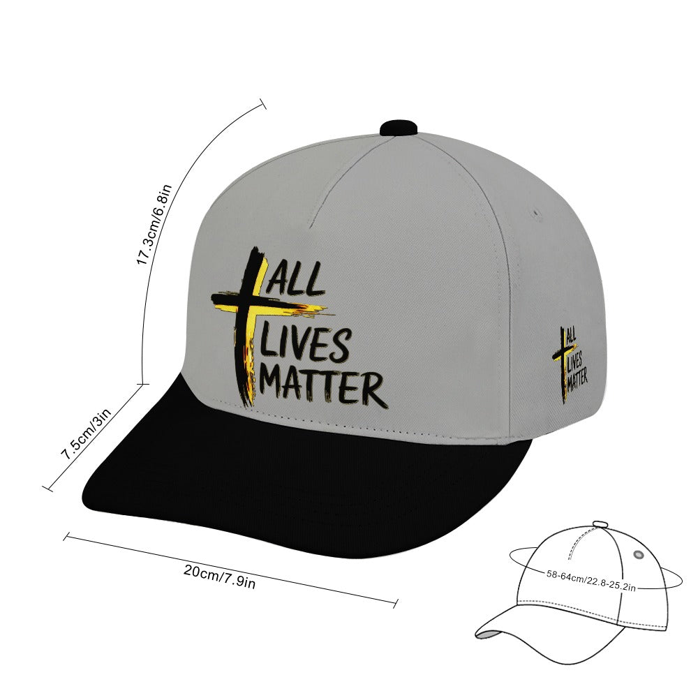 Outspoken Designs 04-01 "All Lives Matter" Designer Curved Brim Baseball Cap (7 colors)