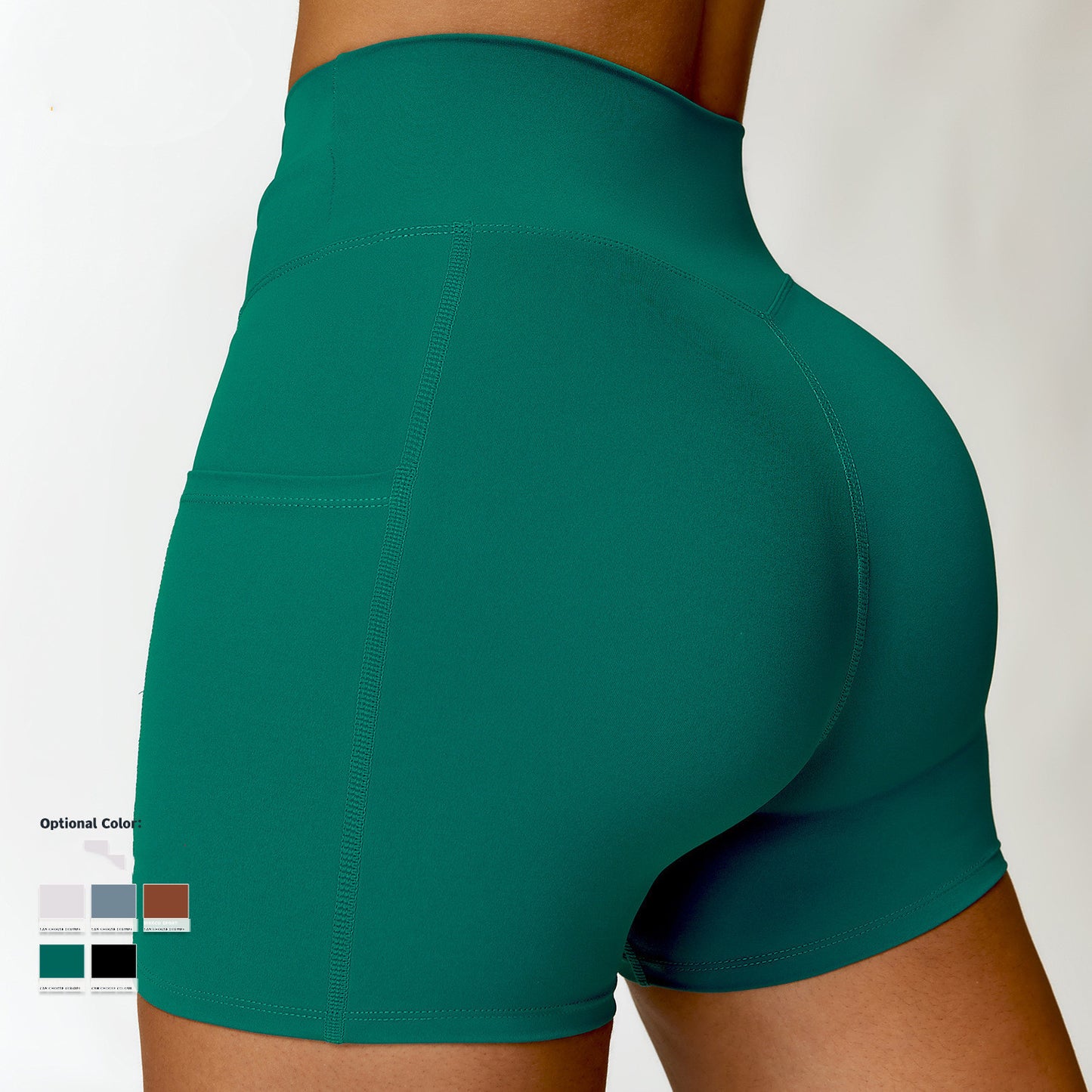 Solid Color Nude Feel Nylon Yoga Shorts (5 colors)