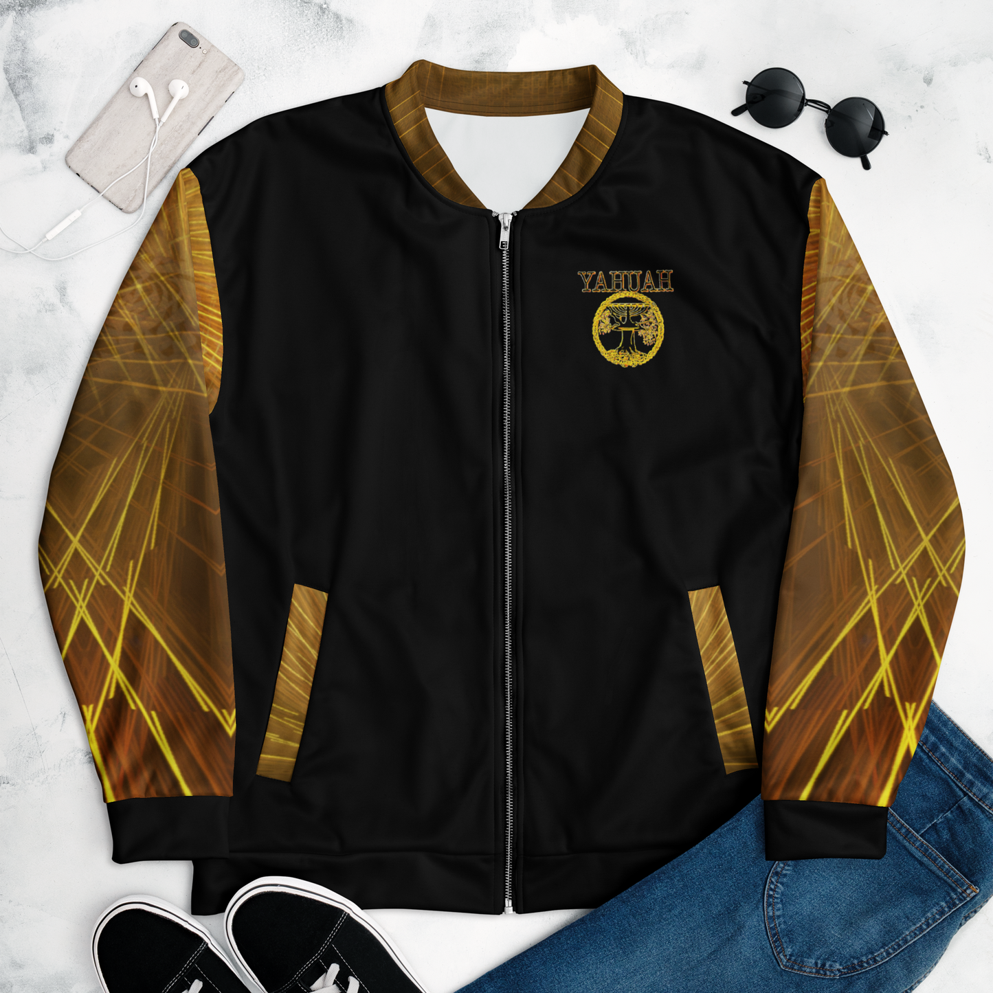 Yahuah-Tree of Life 02-03 Voltage Designer Unisex Bomber Jacket