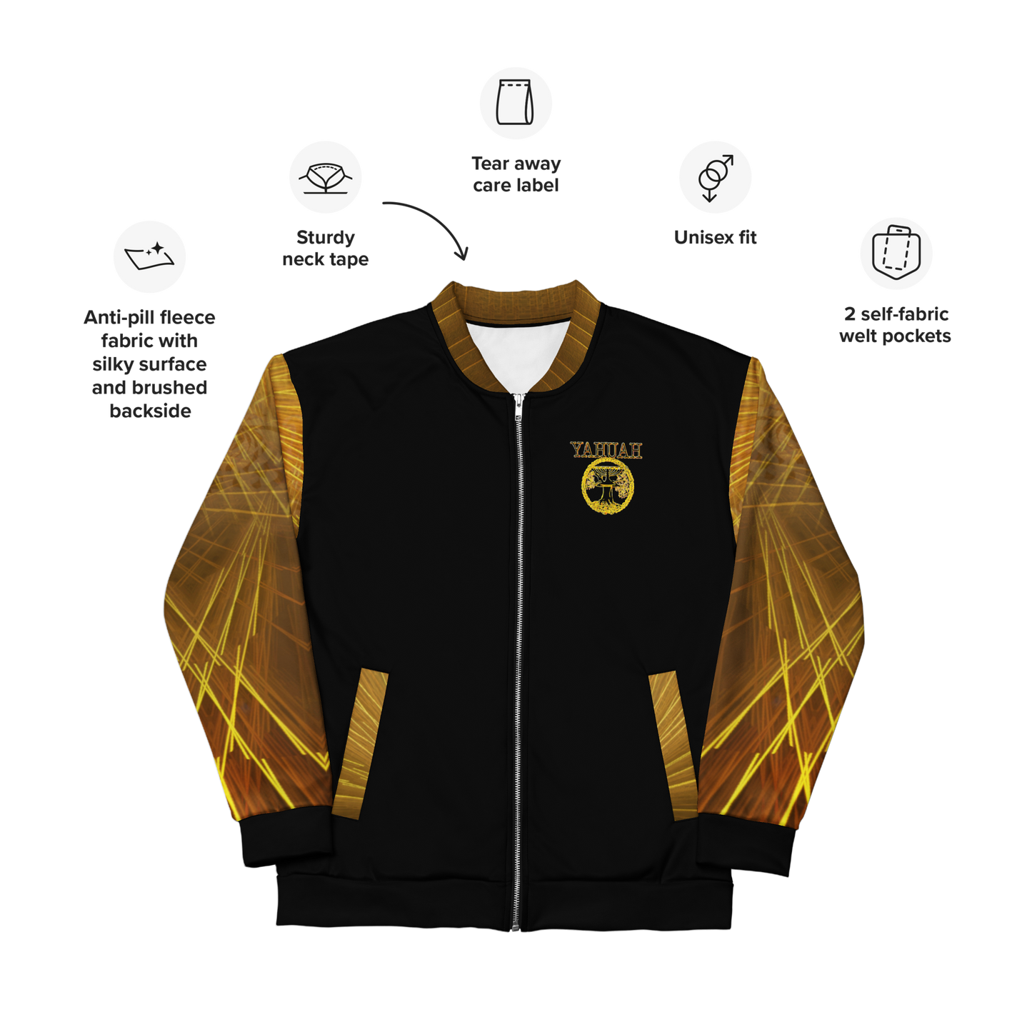 Yahuah-Tree of Life 02-03 Voltage Designer Unisex Bomber Jacket