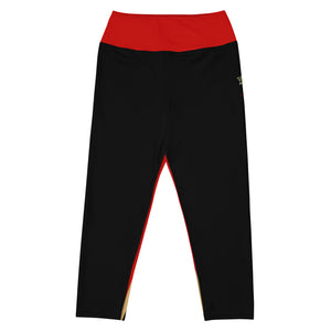 Leggings capri de yoga de diseño rojo A-Team 01 