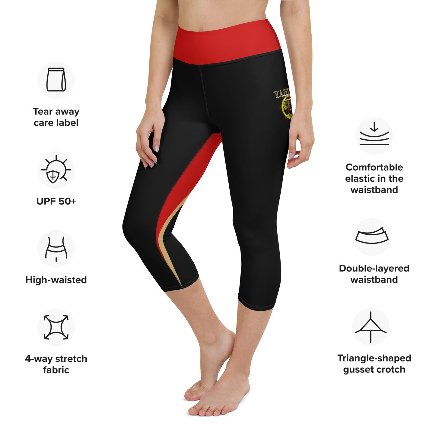 A-Team 01 Red Designer Yoga Capri Leggings