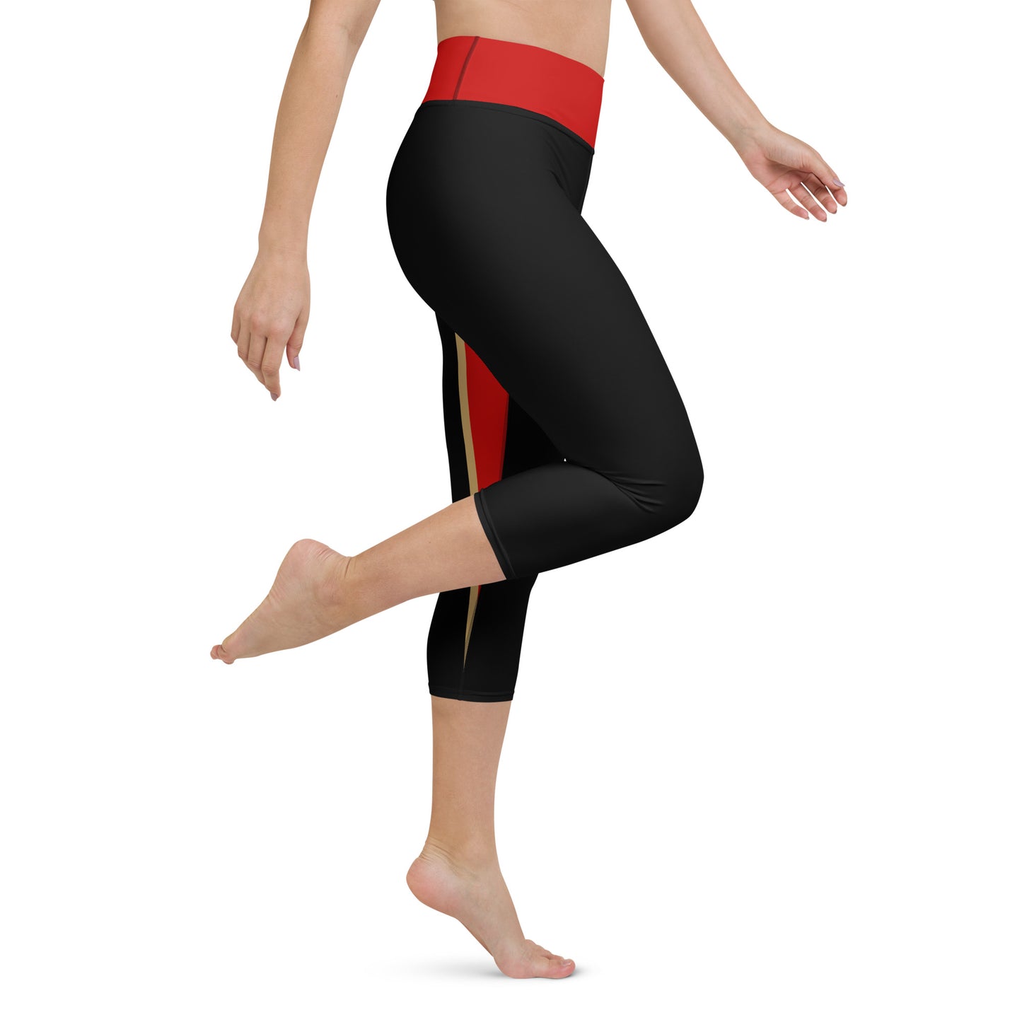 A-Team 01 Red Designer Yoga Capri Leggings