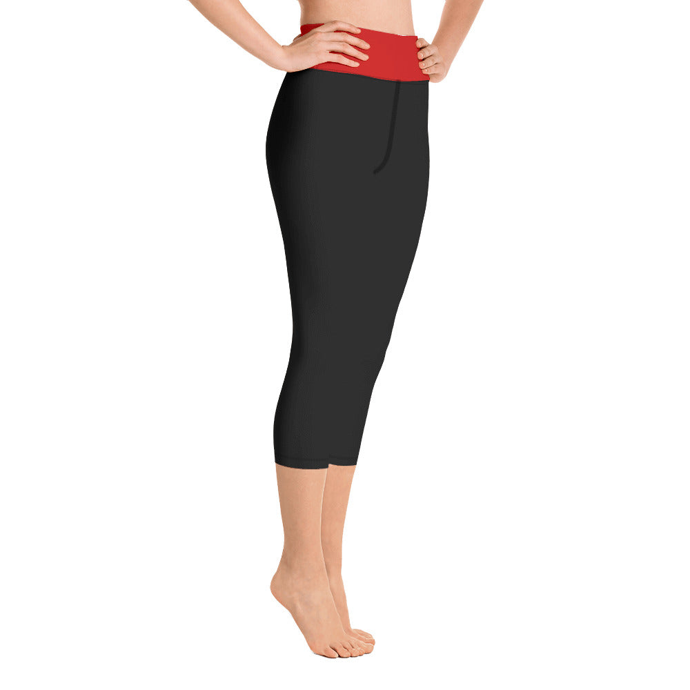 A-Team 01 Red Designer Yoga Capri Leggings