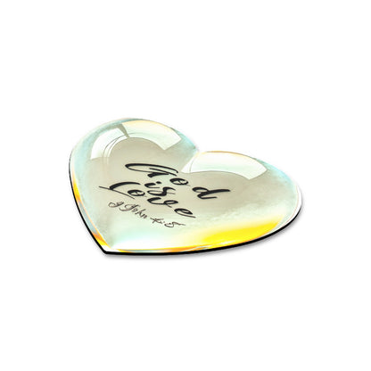 Illustrated Truth 01 "God is Love" Heart-shaped Mousepad