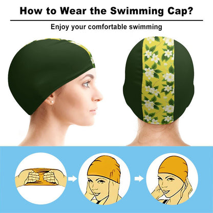 TRP Floral Print 10: Jasmine Vine 01-01 Designer Swimming Cap