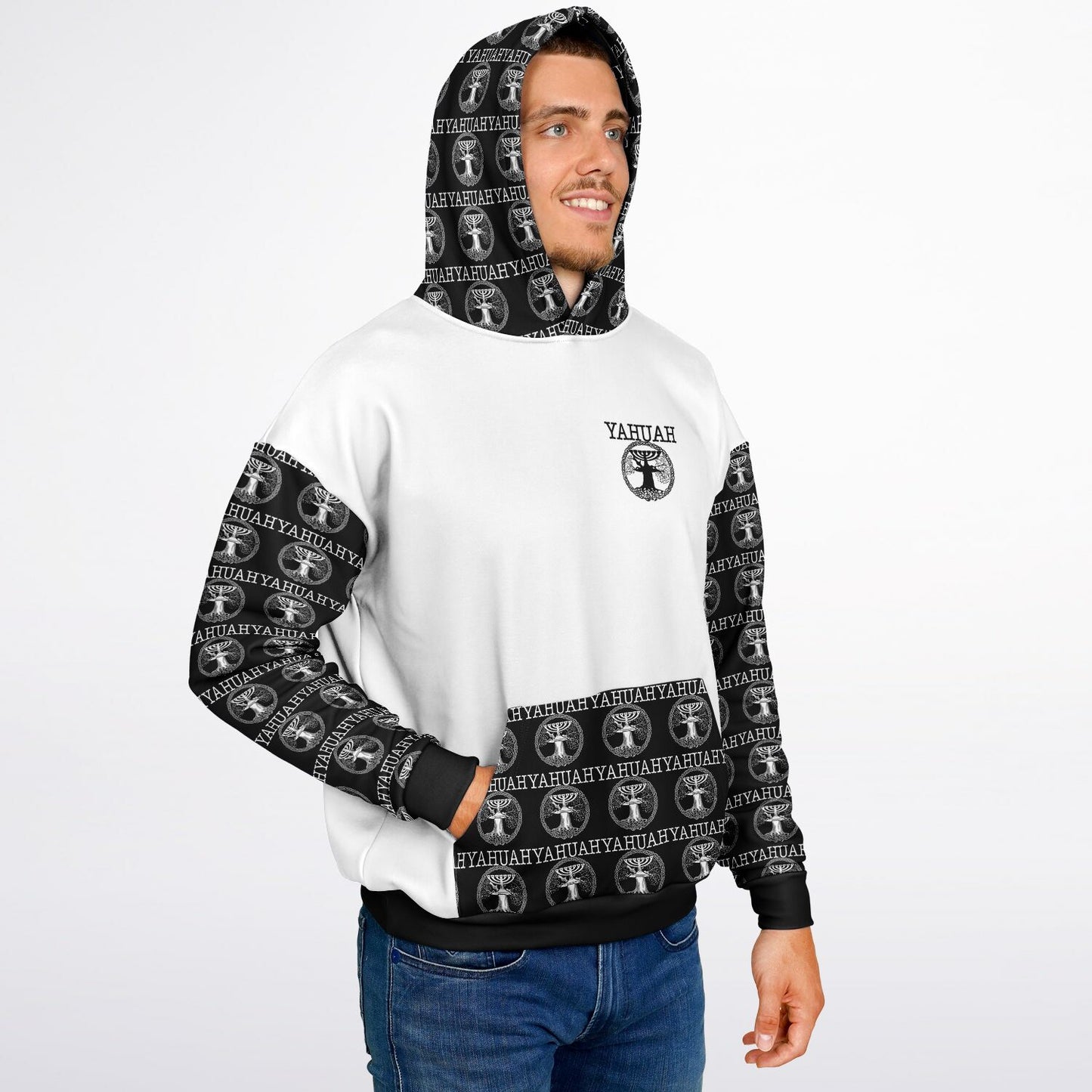 Yahuah-Tree of Life 02-06 Designer Heavyweight Oversized Fleece Lined Unisex Hoodie