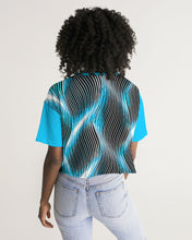Cargar imagen en el visor de la galería, TRP Twisted Patterns 04: Weaved Metal Waves 01-02 Designer Cropped Drop Shoulder Raw Hem Lounge T-shirt