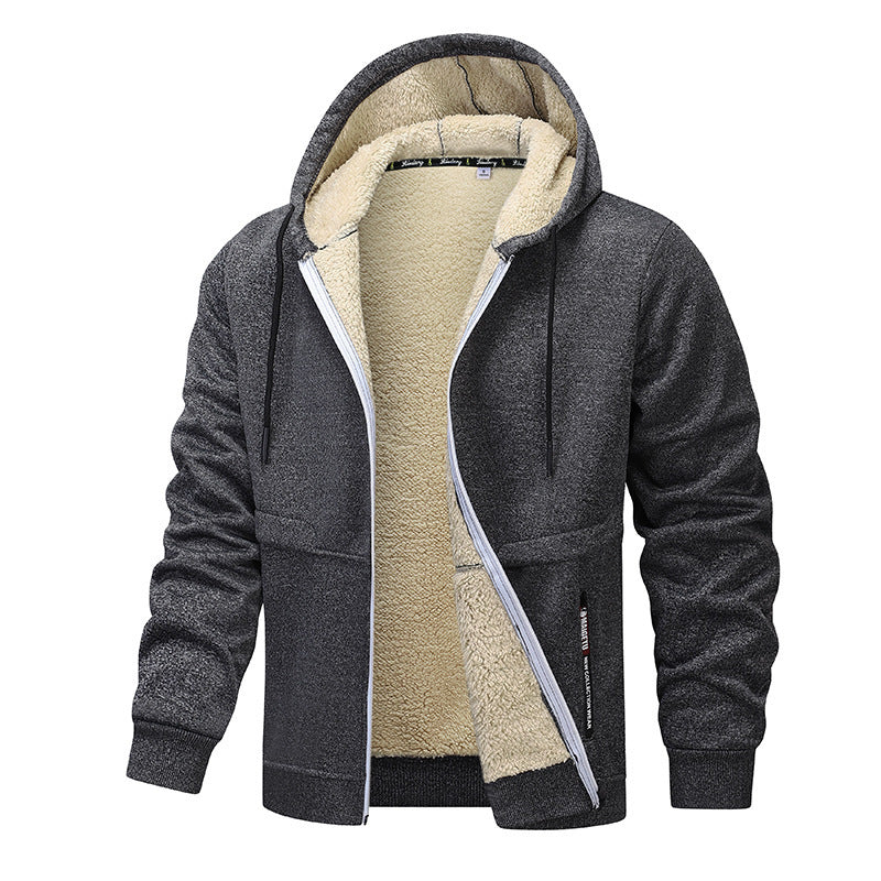 Solid Color Fleece Lined Full Zip Male Hoodie (9 colors)