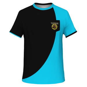 A-Team 01 Camiseta con bolsillo unisex de diseñador azul 