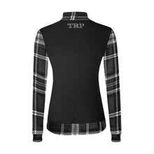 Load image into Gallery viewer, TRP Twisted Patterns 06: Digital Plaid 01-06B Ladies Designer Mock Neck Sweatshirt