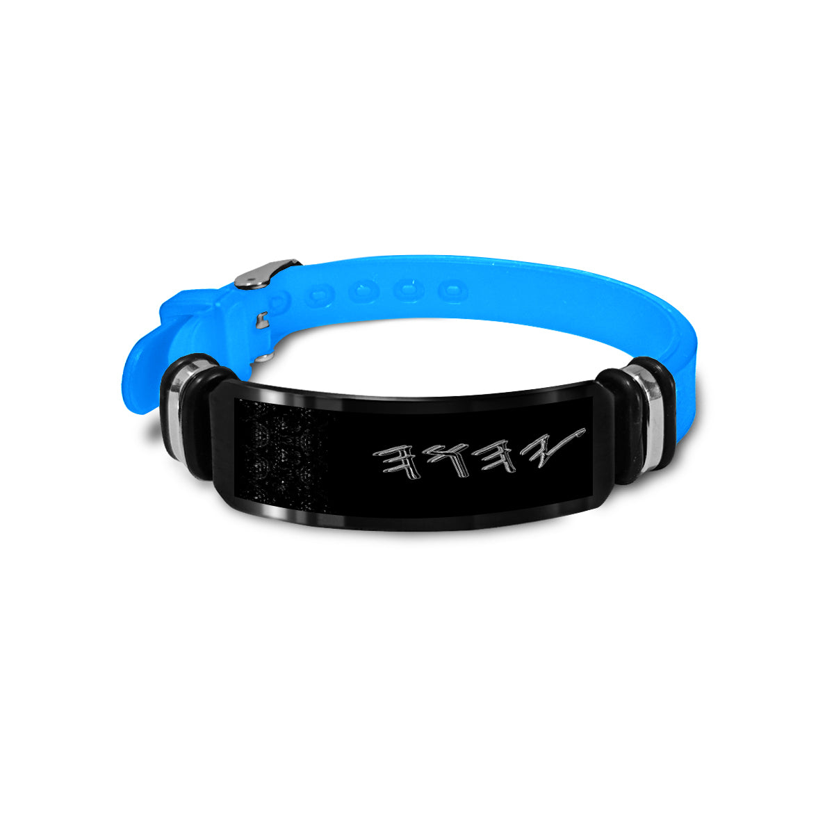 Yahuah Logo 01-01 Designer Silicone + Stainless Steel Wristband (5 colors)