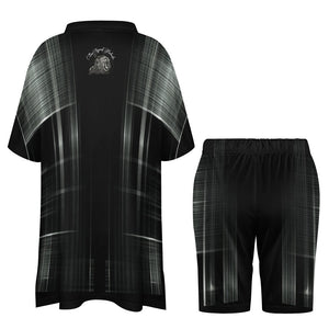 TRP Matrix 03 Conjunto de pantalones cortos de dos piezas con cuello en V y manga de murciélago para mujer 