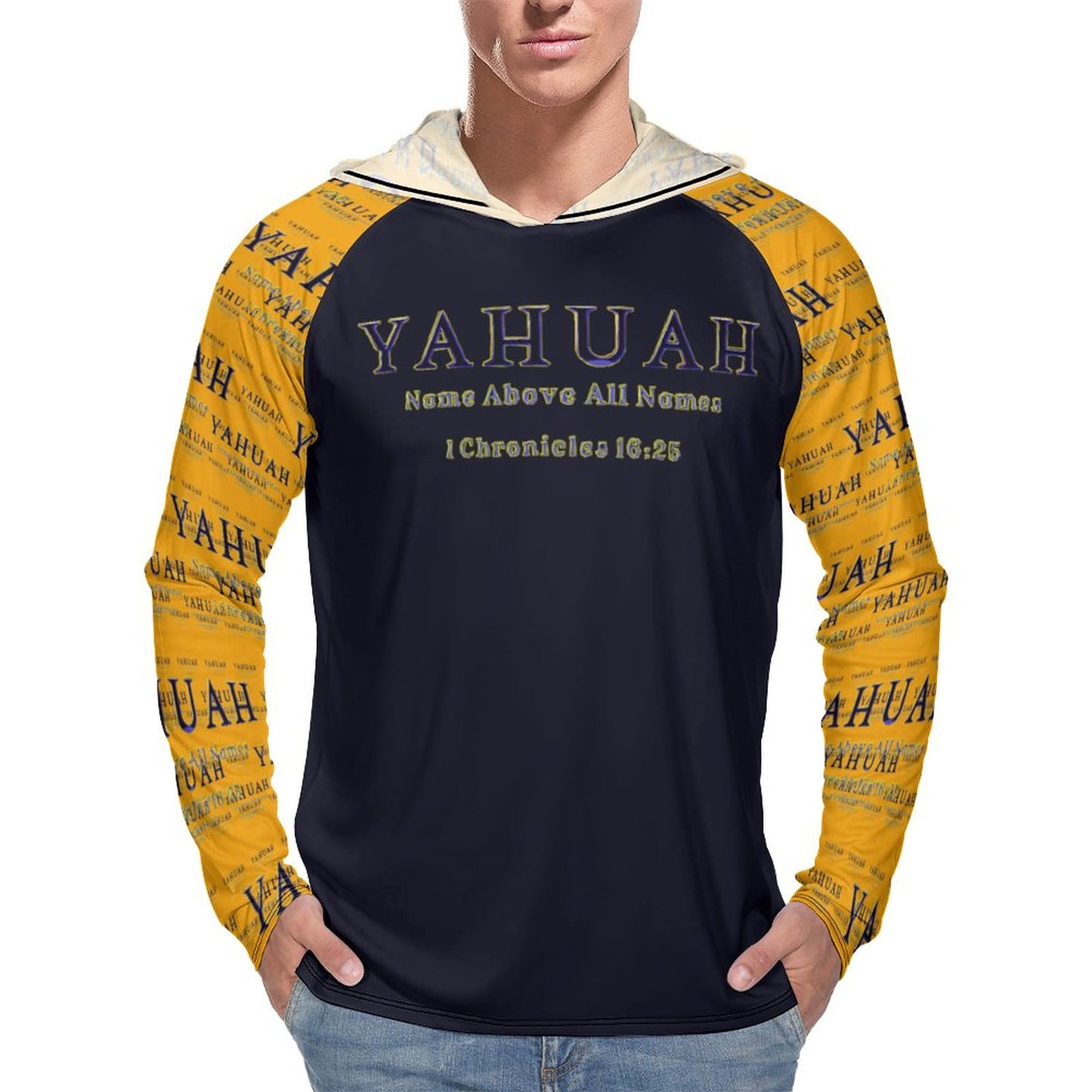 Yahuah-Name Above All Names 02-01 Men's Designer UPF 40+ Sun Protection Hoodie