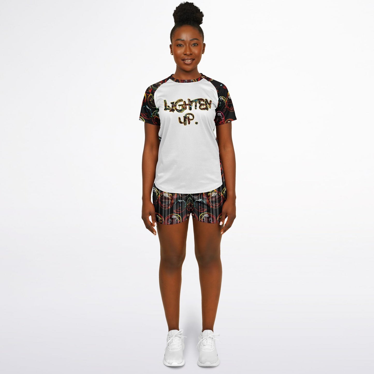 Outspoken Designs 01-01 "Lighten Up" Designer Raglan T-shirt & Shorts Set