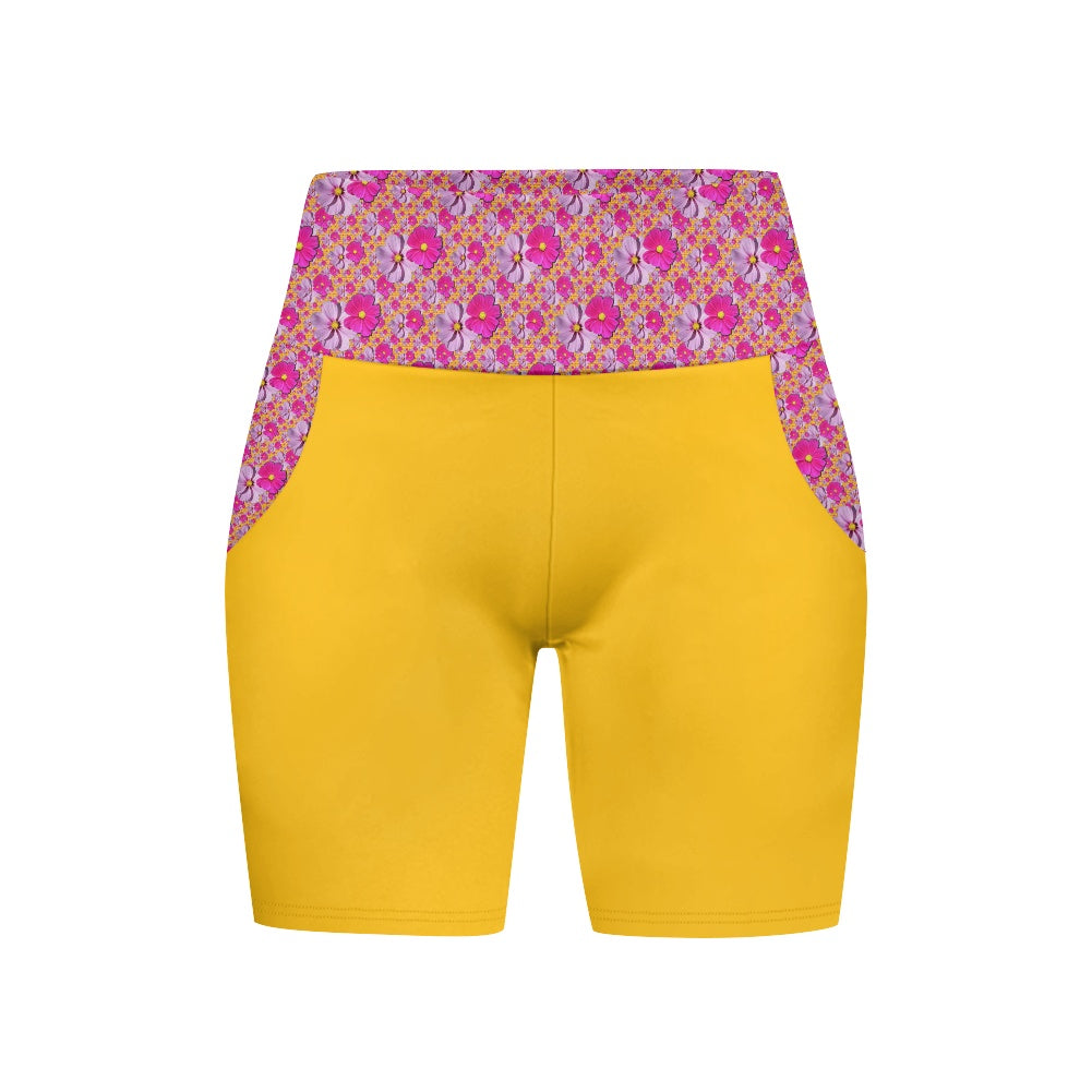 TRP Floral Print 05: Garden Cosmos Designer Short Yoga Pants