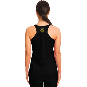 A-Team 01 Camiseta sin mangas azul con espalda cruzada y diseño para mujer 