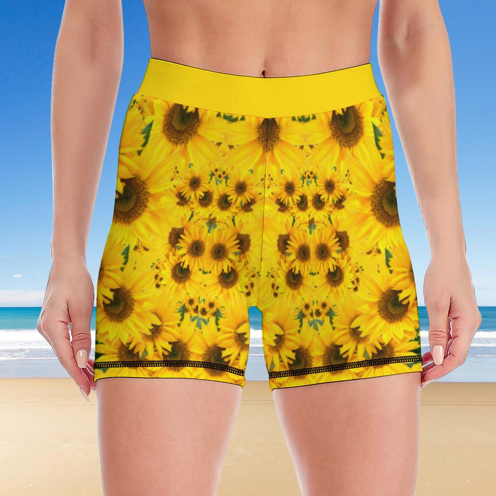 TRP Floral Print 04: Sunflowers 01 Designer Slim Yoga Set (5 colors)
