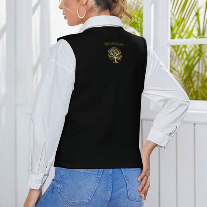 Yahuah: Tree of Life (01-01) | Knit Crop Top | Black Gold Faith Vest