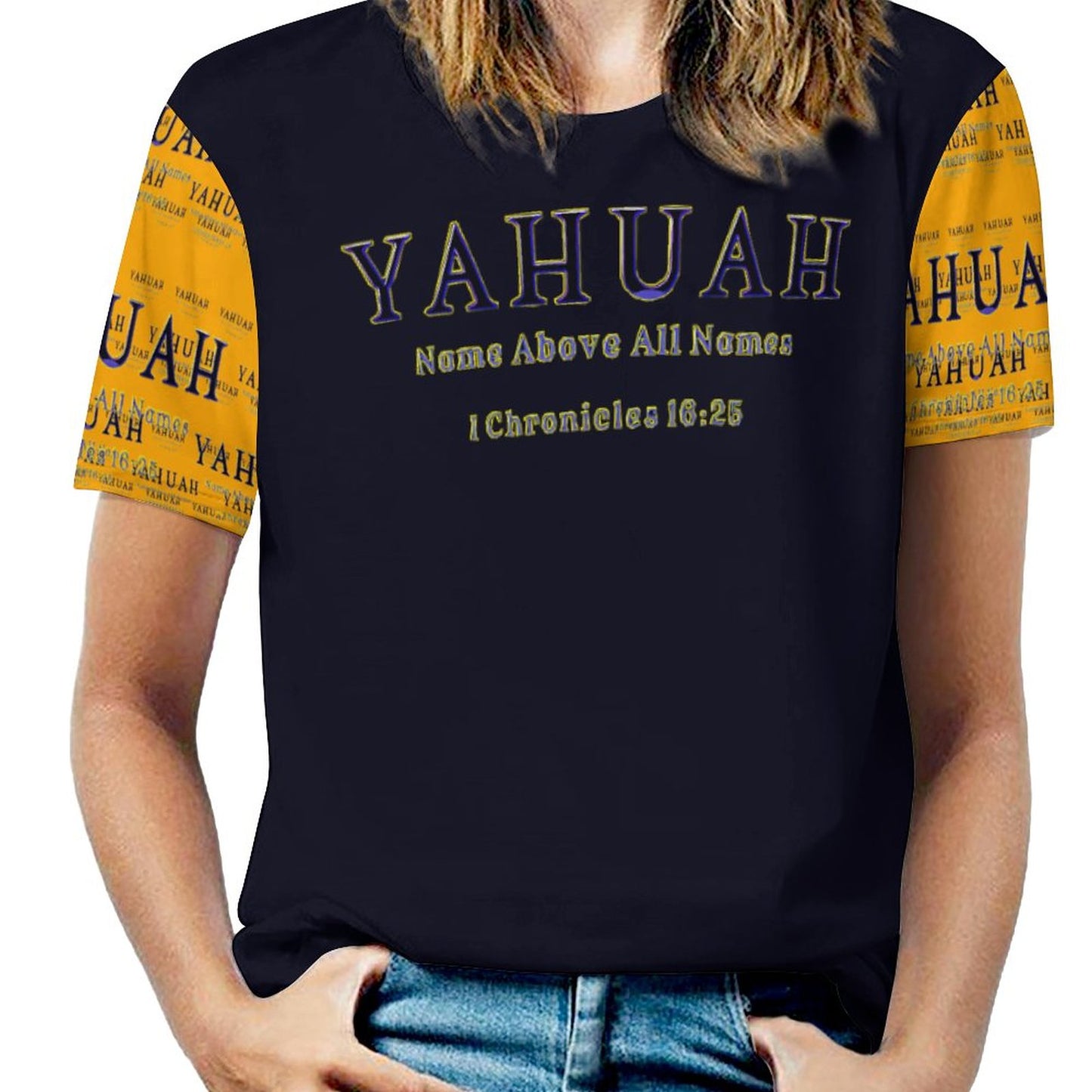 Yahuah-Name Above All Names 02-01 Ladies Designer T-shirt