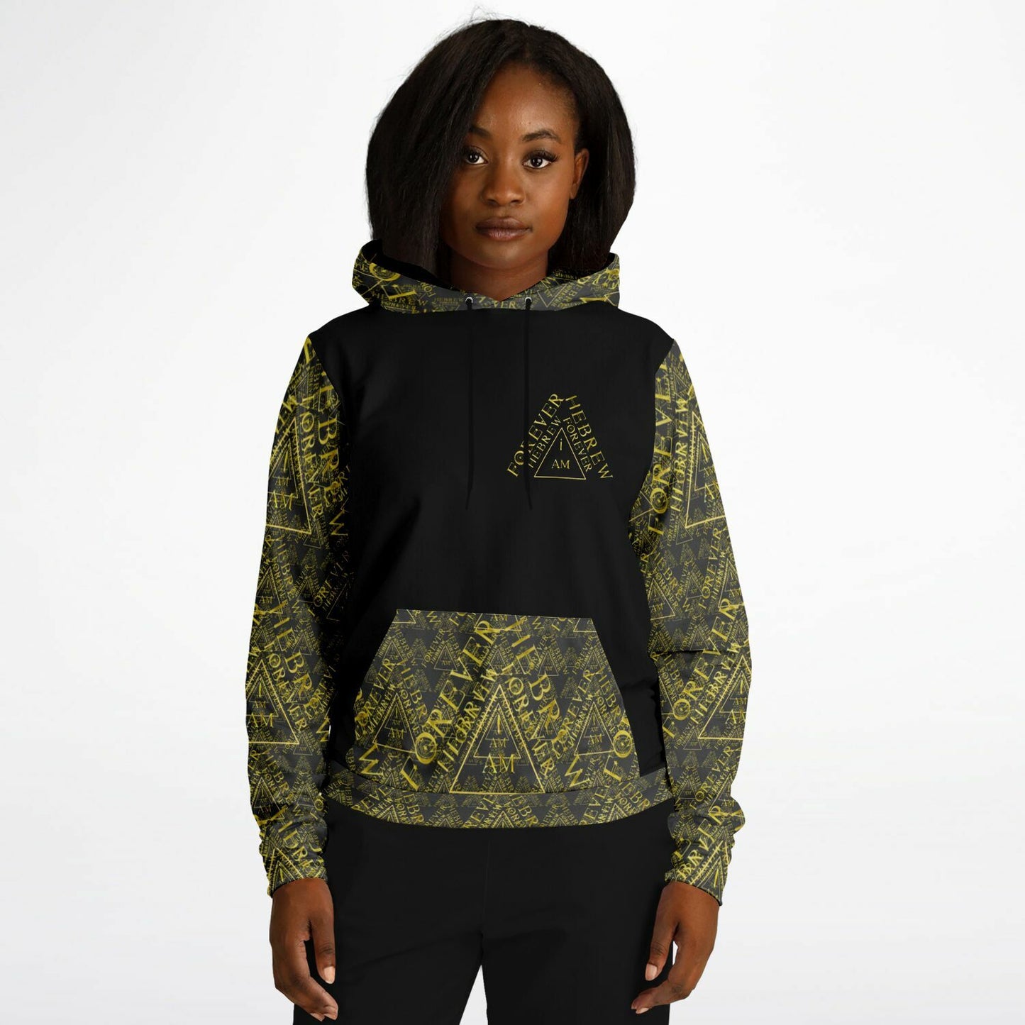 I AM HEBREW 03-01 Designer Triblend Fleece Lined Unisex Hoodie