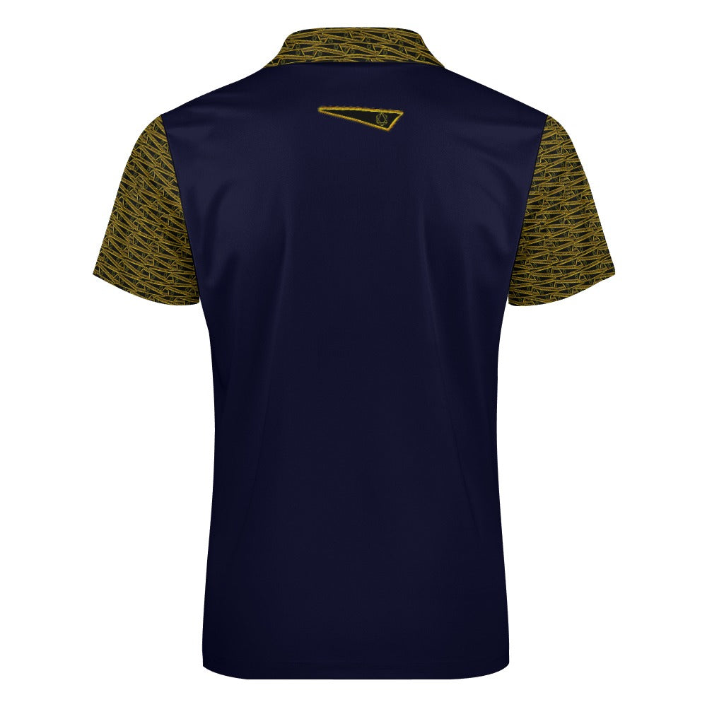 Flag of David, The Men's Designer Zip Placket Polo Shirt (7 colors)