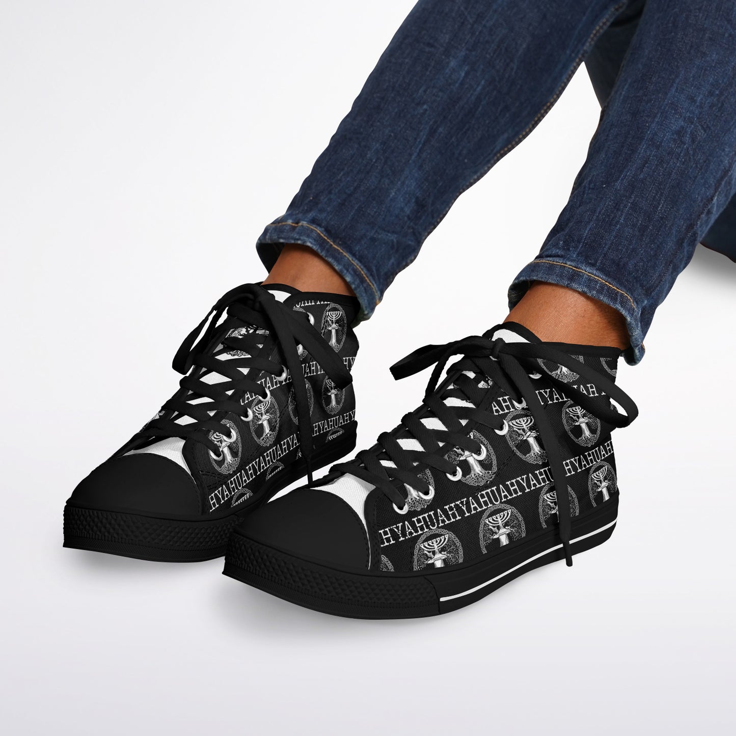 Yahuah-Tree of Life 02-06 Urban Peak Unisex High Top Canvas Sneakers (Style 02)