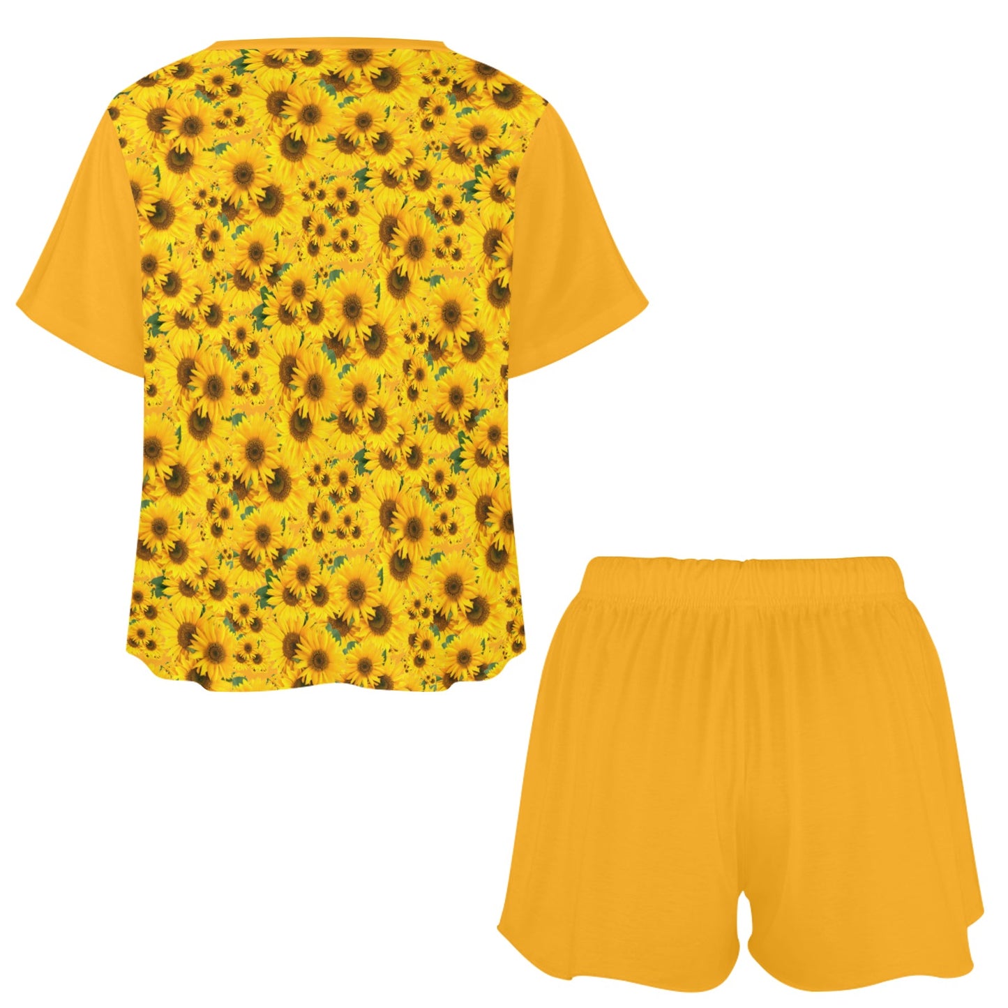 TRP Floral Print 04: Sunflowers 01 Designer Lounge T-shirt & Shorts (5 colors)