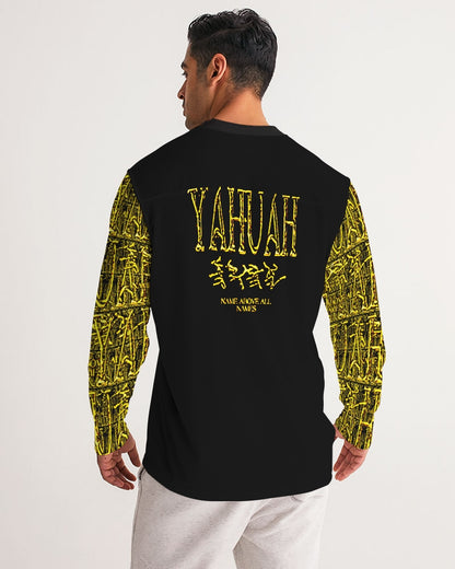 Yahuah-Name Above All Names 01-02 Men's Designer Long Sleeve V-neck Jersey T-shirt