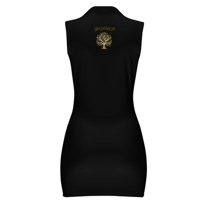 Yahuah: Tree of LIfe (01-01) | Sleeveless Mesh Zip Polo Dress (2 styles)