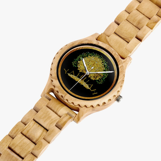 Yahuah-Tree of Life 03-01 Designer Italian Olive Lumber Wooden 45mm Quartz Unisex Watch