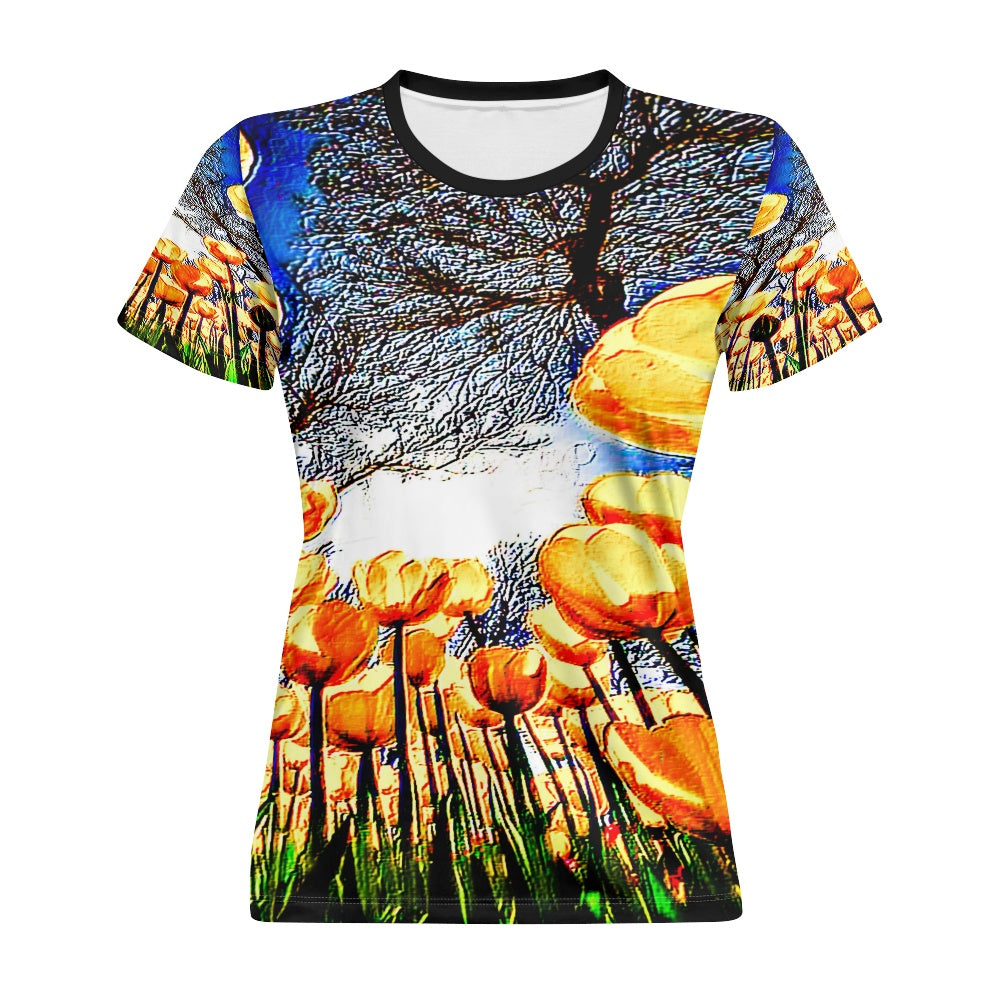 Floral Embosses: Tulip Daydream 01 Designer T-shirt