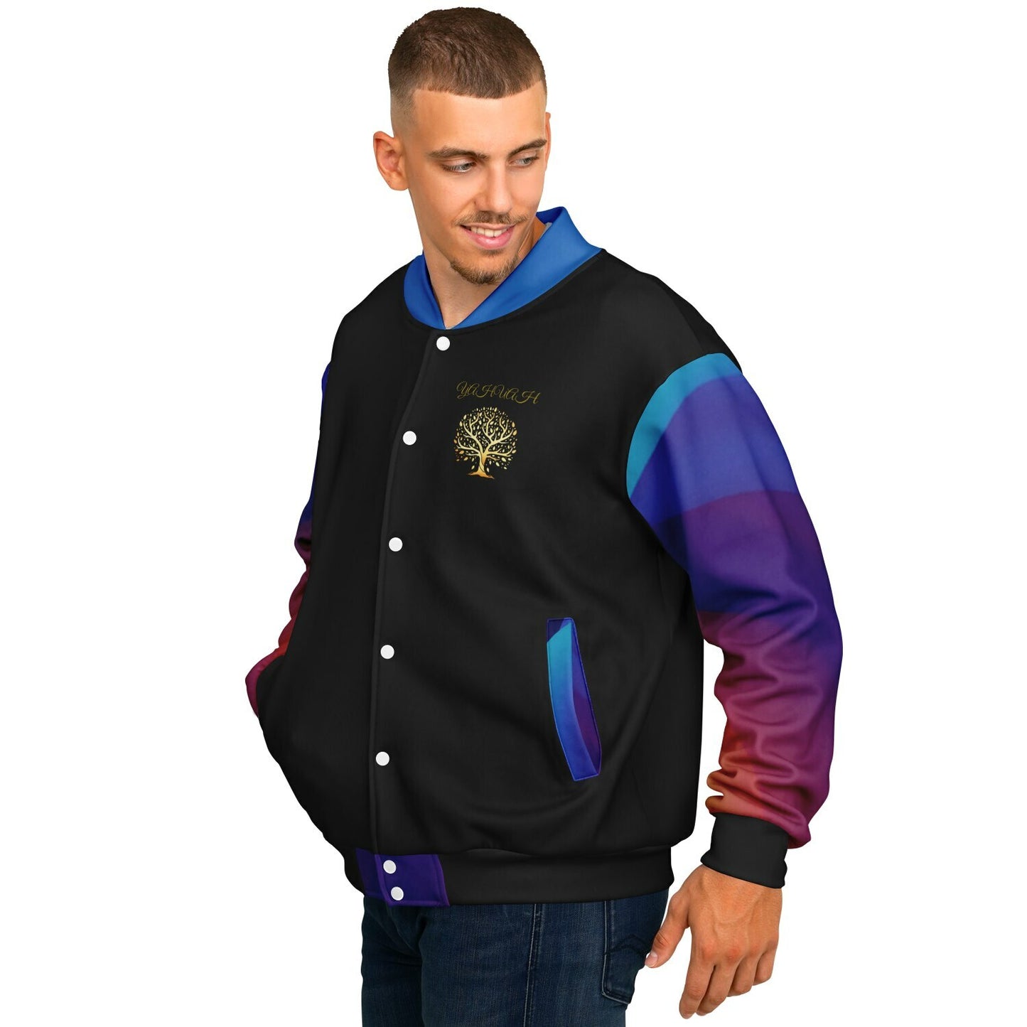 Yahuah-Tree of Life 01 Royal Designer Varsity Jacket