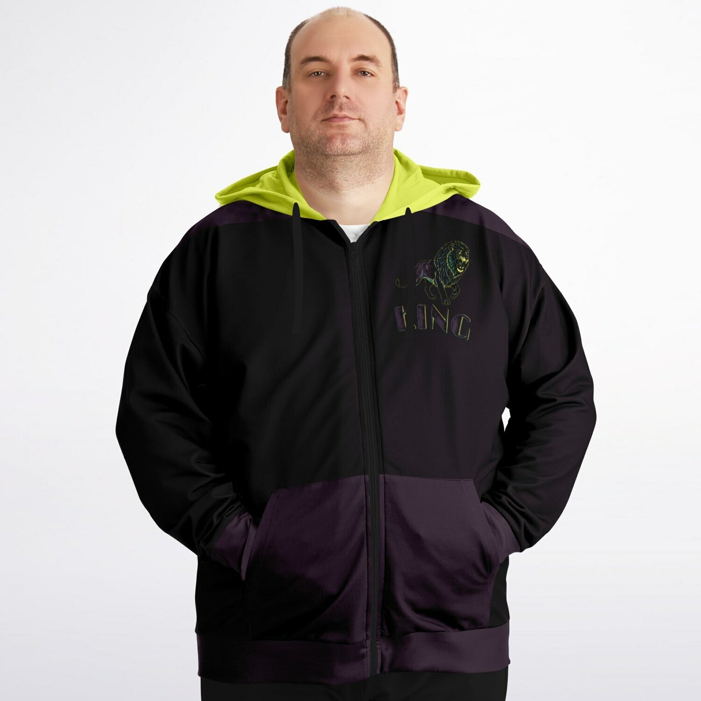 KING 01-01 Men's Designer Athletic Plus Size Zip Hoodie
