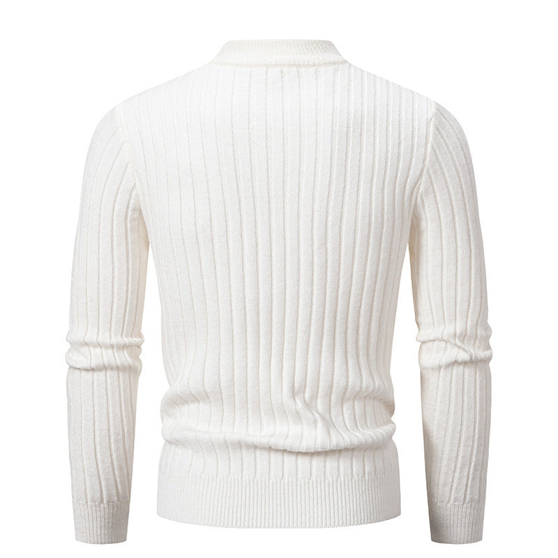 Men's Solid Color Mock Neck Cable Knit Sweater (5 colors)