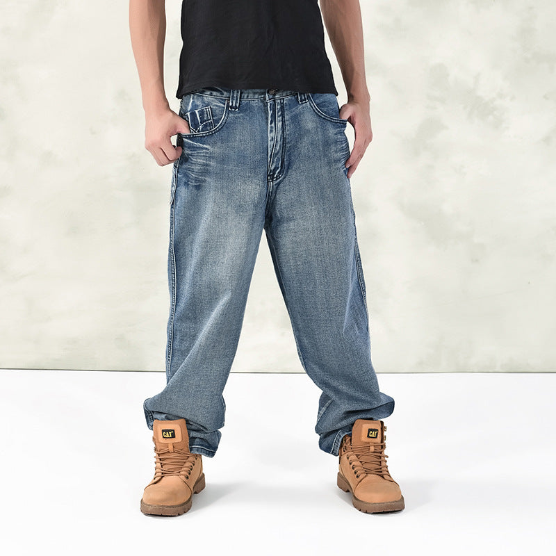 Medium Blue Baggy Male Denim Jeans