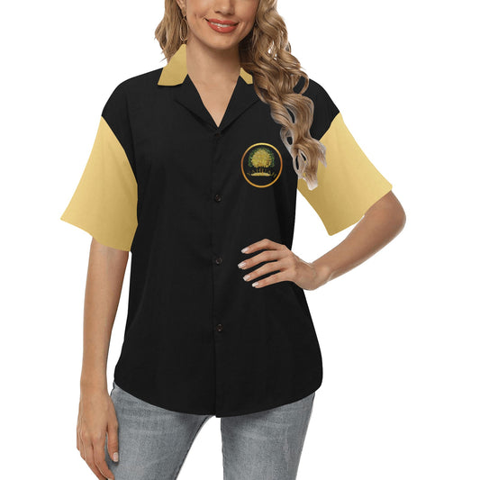 Yahuah-Tree of Life 03-01 Ladies Designer Button-down Shirt