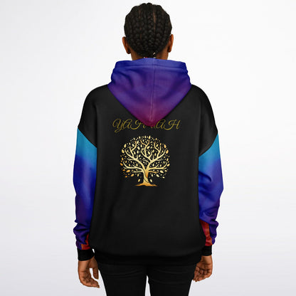 Yahuah-Tree of Life 01 Royal Designer Heavyweight Oversized Fleece Lined Unisex Hoodie