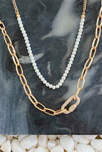 Cargar imagen en el visor de la galería, Conjunto de collar de perlas con cuentas en capas clásico