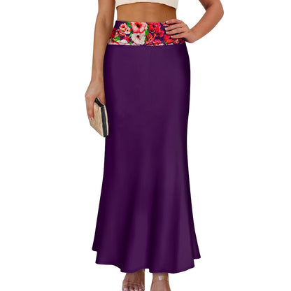 TRP Floral Print 03: Hibiscus Flowers 01-01 Tropical Bloom Mermaid Skirt