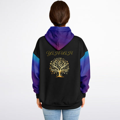 Yahuah-Tree of Life 01 Royal Designer Heavyweight Oversized Fleece Lined Unisex Hoodie