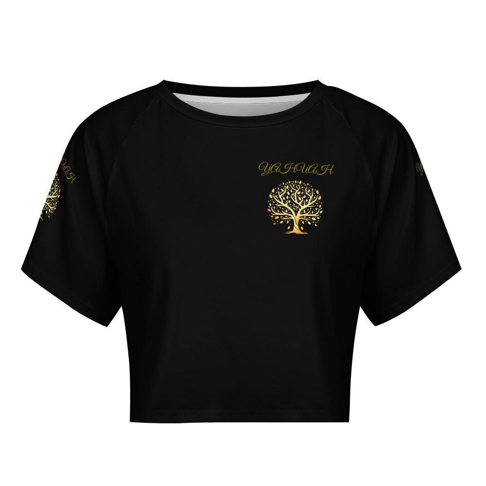 Yahuah-Tree of Life 01-01 Designer Cropped Raglan T-shirt (2 styles)