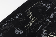 Cargar imagen en el visor de la galería, Jeans masculinos de pierna ancha con diseño de nicho callejero estampado