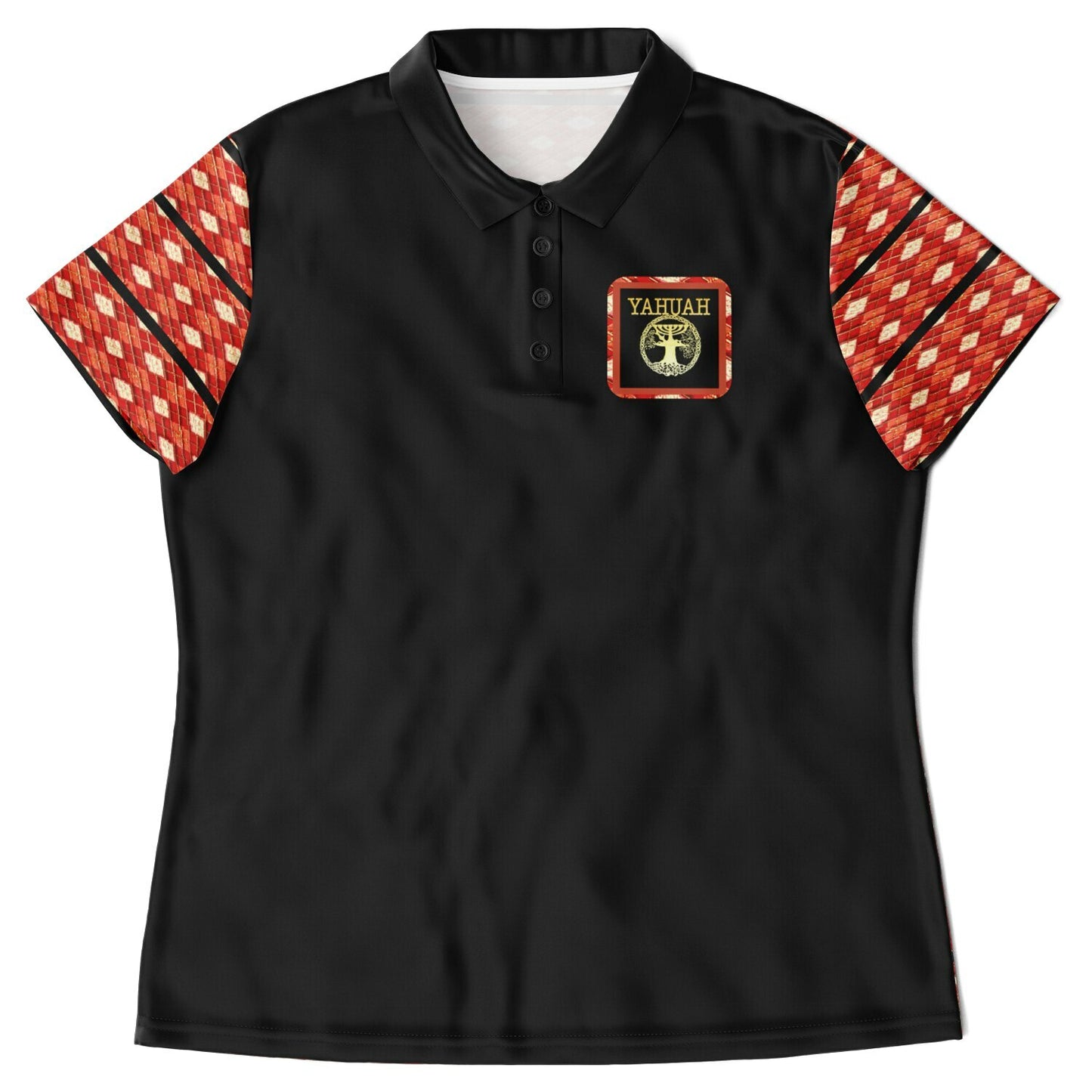 Yahuah Logo 02-01 Ladies Designer Polo Shirt