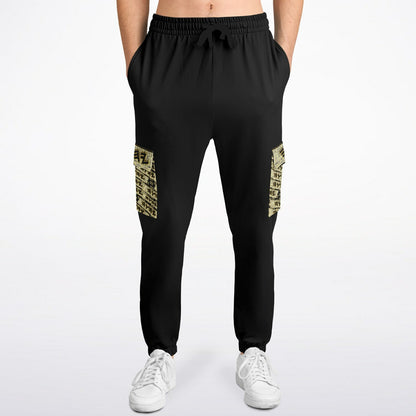 Yahuah Logo 03 - Black Designer Athletic Cargo Unisex Joggers