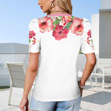 Cargar imagen en el visor de la galería, TRP Floral Print 03 Designer Puff Sleeve T-shirt