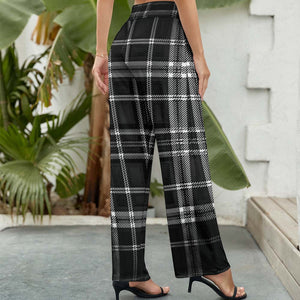 TRP Twisted Patterns 06: Digital Plaid 01-06A Pantalones anchos de cintura alta de diseñador para mujer 