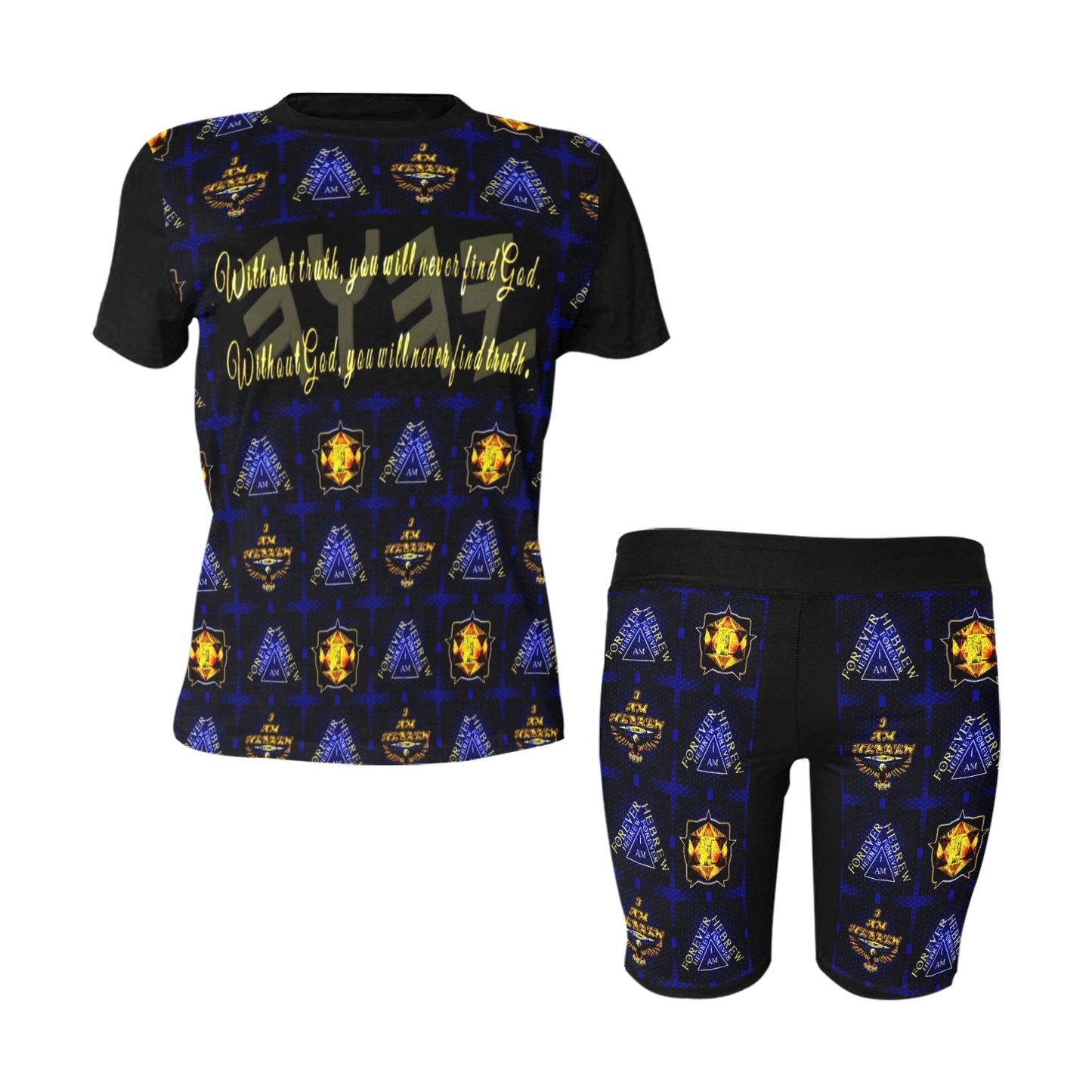 Truth Illustrated 01-01 Designer Yoga Shorts Set