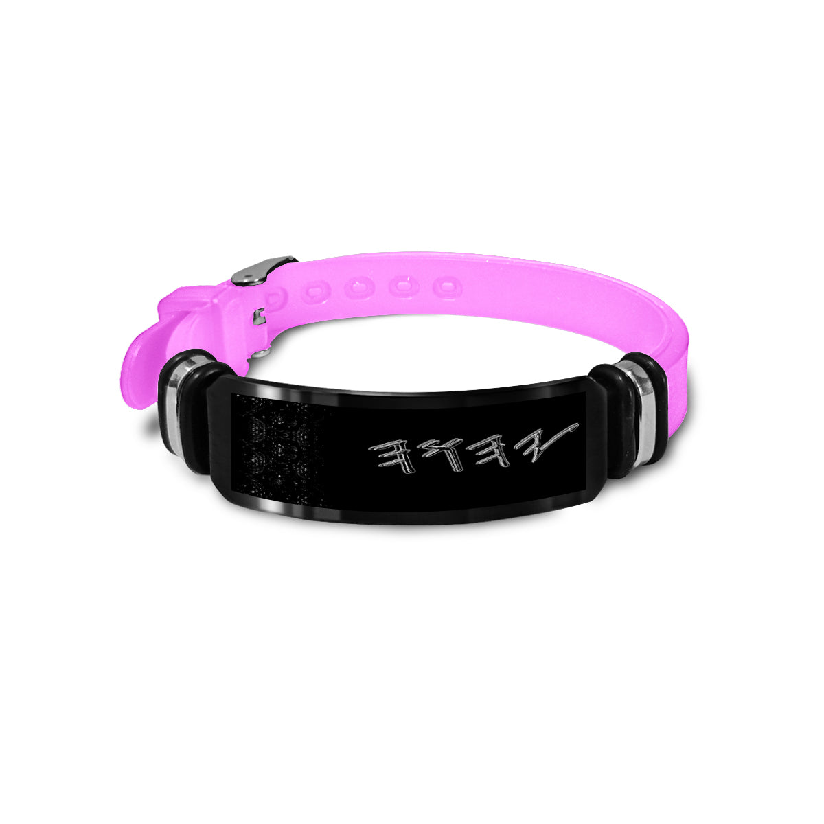 Yahuah Logo 01-01 Designer Silicone + Stainless Steel Wristband (5 colors)