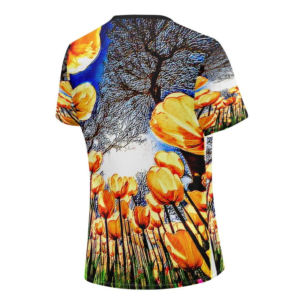 Floral Embosses: Tulip Daydream 01 Designer T-shirt